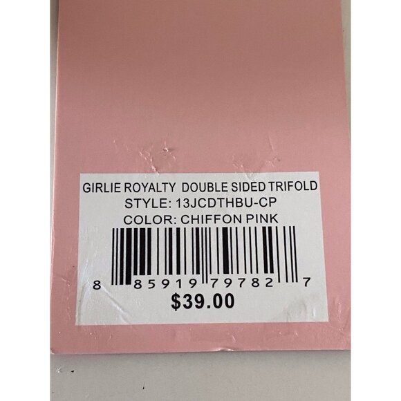 JUICY COUTURE GIRLIE ROYALTY Double Sided Trifold Wallet Chiffon Pink NEW - Picture 5 of 11